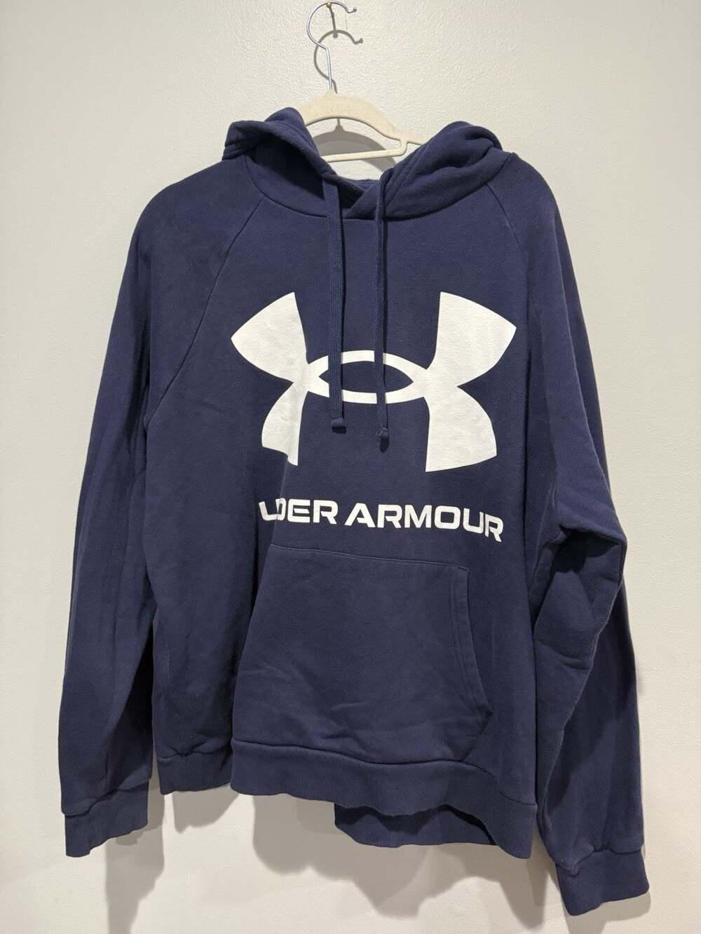 Under Armour Men's Big Logo Hoodie Sweatshirt XL Navy Blue Athletic Pullover